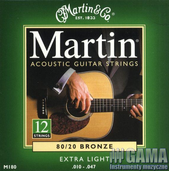 Struny do gitary 12-strunowej Martin Bronze Extra Light .010-.047