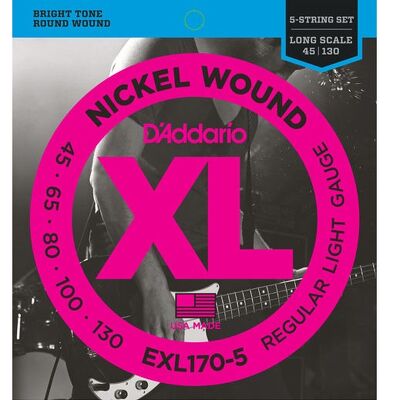 Struny gitary basowej 5-strunowej EXL170-5 45-130 D'Addario